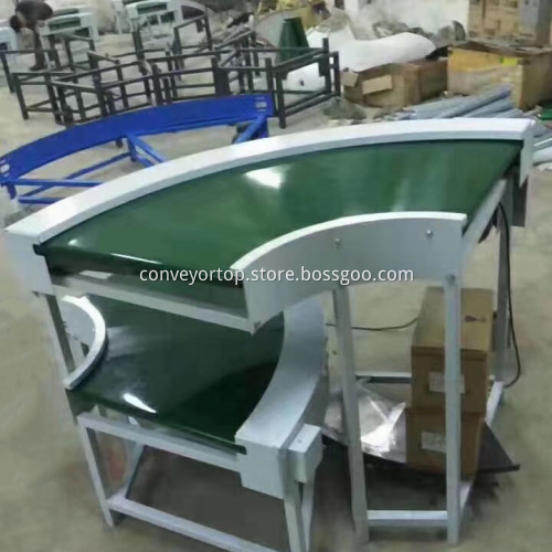 Customized 90 Degree Curved Belt Conveyor System